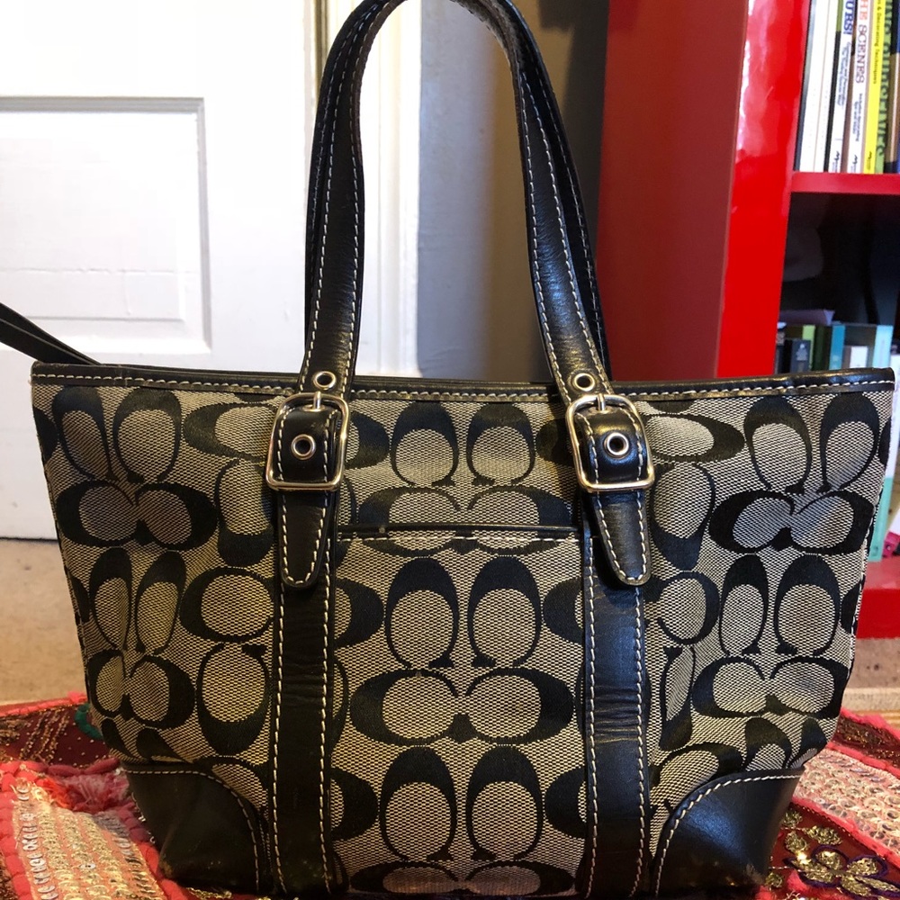 Coach Black Signature Handbag